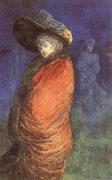 Henry Somm The Red overcoat France oil painting artist